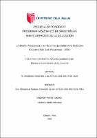 La gestión pedagógica y las TIC en los docentes de la Institución Educativa San José, Pacasmayo – 2020