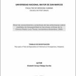 Nivel de conocimiento y prácticas de las enfermeras sobre medidas de bioseguridad en las áreas críticas de la Clínica Padre Luis Tezza, noviembre-diciembre, 2009