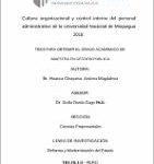 Cultura organizacional y control interno del personal administrativo de la Universidad Nacional de Moquegua 2018
