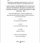 Lectura rápida en el fortalecimiento de la comprensión lectora en los estudiantes de educación primaria de la Institución Educativa Nº 30239 de San Agustín de Cajas – Huancayo – 2018