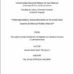 Heterogeneidad y transculturación en la novela Sara cosecho de Manuel Robles Alarcón