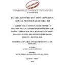 Calidad de las sentencias de primera y segunda instancia sobre indemnización por daños y perjuicios, en el expediente N° 01337-2011-0-1903-JP-CL-03, del Distrito Judicial de Loreto–Iquitos, 2018.
