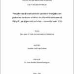 Prevalencia de malnutrición protéico-energético en gestantes mediante análisis de albúmina sérica en el I.N.M.P., en el periodo octubre – noviembre del 2010