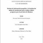 Sistemas de información geográfica y la localización óptima de instalaciones para residuos sólidos: propuesta para la provincia de Huánuco