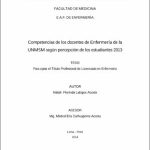 Competencias de los docentes de enfermería de la UNMSM según percepción de los estudiantes, 2013