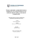 Factores contextuales y producción de textos en estudiantes de tercer grado de primaria de una institución educativa pública en San Juan de Lurigancho. 2015