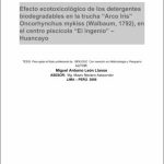 Efecto ecotoxicológico de los detergentes biodegradables en la trucha «arco iris» Oncorhynchus mykiss (Walbaum, 1792), en el Centro Piscícola «El Ingenio»-Huancayo