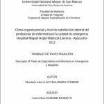 Clima organizacional y nivel de satisfacción laboral del profesional de enfermería en la unidad de emergencia Hospital Miguel Angel Mariscal Llerena – Ayacucho – 2013