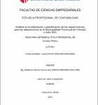 Análisis en la elaboración y planificación de los requerimientos para las adquisiciones en la Municipalidad provincial de Chiclayo a Julio 2021