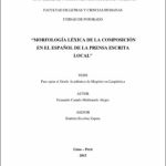 Morfología léxica de la composición en el español de la prensa escrita local