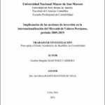 Implicancias de las acciones de inversión en la internacionalización del Mercado de Valores Peruanos, periodo 2005-2019