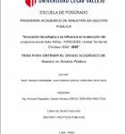 Innovación tecnológica y su influencia en la ejecución del programa social Haku Wiñay – FONCODES, Unidad Territorial Chiclayo, 2016 – 2020
