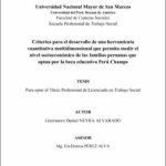 Criterios para el desarrollo de una herramienta cuantitativa multidimensional que permita medir el nivel socioeconómico de las familias peruanas que optan por la beca educativa Perú Champs