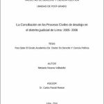 La Conciliación en los Procesos Civiles de desalojo en el distrito judicial de Lima: 2005- 2006