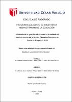 Influencia de la gestión del director en la calidad del servicio escolar de la Unidad Educativa Francisco de Orellana -Guayaquil, 2019