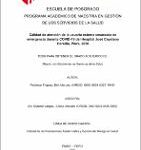 Calidad de atención de la usuaria externa cesareada de emergencia durante COVID-19 del Hospital José Cayetano Heredia, Piura, 2020