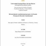 Del movimiento constitucional peruano a la Escuela Peruana de Derecho Constitucional