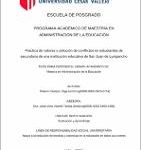 Práctica de valores y solución de conflictos en estudiantes de secundaria de una institución educativa de San Juan de Lurigancho
