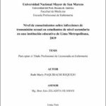 Nivel de conocimientos sobre infecciones de transmisión sexual en estudiantes de nivel secundaria en una institución educativa de Lima Metropolitana, 2019
