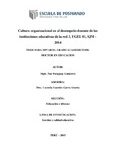 Cultura organizacional en el desempeño docente de las instituciones educativas de la red 3, UGEL 01, SJM – 2014
