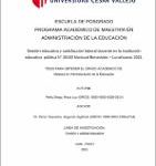 Gestión educativa y satisfacción laboral docente en la institución educativa pública N° 20150 Mariscal Benavides – Lunahuaná, 2021