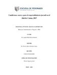Condiciones marco para el emprendimiento juvenil en el distrito Comas, 2017