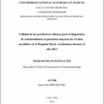 Utilidad de los predictores clínicos para el diagnóstico de coledocolitiasis en pacientes mayores de 14 años atendidos en el Hospital María Auxiliadora durante el año 2013
