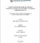 Gestión territorial descentralizada orientado a resultados y la creación del valor público en el Gobierno Regional de Lima, 2017