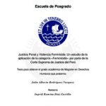 Justicia penal y violencia feminicida: Un estudio de la aplicación de la categoría «feminicidio» por parte de la Corte Suprema de Justicia del Perú
