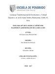 Liderazgo transformacional de los docentes y calidad educativa en la I.E. Isaías Ardiles, Pachacámac, UGEL 01, 2016