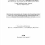 Motivos de cancelación de cirugías electivas del periodo 2007-2011 en el departamento de anestesiología del Hospital Nacional Daniel Alcides Carrión