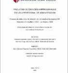 Proceso de selección y la rotación del personal en la empresa MF Asesoría y Consultoría S.A.C., La Victoria, 2020