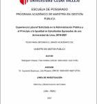 Experiencia laboral solicitada en la administración pública y el principio a la igualdad en estudiantes egresados de una Universidad de Lima, 2019-2021