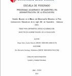 Gestión escolar en el marco del desempeño directivo en tres instituciones educativas de la Ugel 305, de Huamalíes – Huánuco 2021