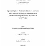 Especies del genéro Candida implicadas en estomatitis subprotésica de pacientes del Departamento de Odontoestomatología del Centro Médico Naval «CMST»-2007