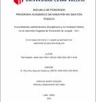 Procedimiento administrativo disciplinario y la finalidad pública en la Dirección Regional de Educación de Ucayali – 2021