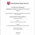 Gestión municipal y la calidad de vida de los pobladores de Villa María del Triunfo, 2020