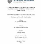 La gestión administrativa y su relación con la calidad de servicio en la Institución Educativa Comercio N° 64, Pucallpa, 2018