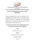 Textos informativos para la mejora de la comprensión lectora de los estudiantes del tercer grado de primaria de Institución Educativa N° 33078 de San Juan de Ñauza, Santa María del Valle, Huánuco-2015.