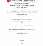 Instrumentos de gestión y su relación en la recaudación tributaria del impuesto predial de la Municipalidad Provincial de Pomabamba en el periodo 2019 al 2020