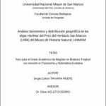 Análisis taxonómico y distribución geográfica de las algas marinas del Perú del Herbario San Marcos (USM) del Museo de Historia Natural, UNMSM