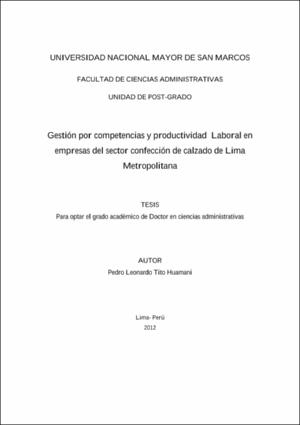 Gestión por competencias y productividad Laboral en empresas del sector confección de calzado de Lima Metropolitana