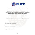 “Reflexiones en torno a la potestad de fiscalización de la administración pública del estado peruano a luz de los desafíos de la OCDE”