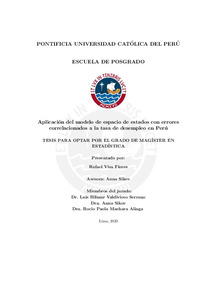 Aplicación del modelo de espacio de estados con errores correlacionados a la tasa de desempleo en Perú