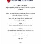 Gestión del trabajo remoto y competencia laboral en instituciones educativas públicas del Rímac, 2021