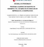 La gestión del tiempo y su influencia en el proceso constructivo del Túnel carretero Variante Casahuiri, San Gabán – Puno, 2022