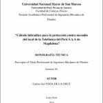 Cálculo hidraúlico para la protección contra incendio del local de la Telefónica del Perú S.A.A de Magdalena