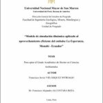 Modelo de simulación dinámica aplicado al aprovechamiento eficiente del embalse La Esperanza, Manabí – Ecuador