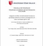 Indagación científica, retroalimentación formativa en aprendizaje autónomo en ciencia y tecnología de la I.E. Celso Lino Ricaldi, Ugel 04, 2020