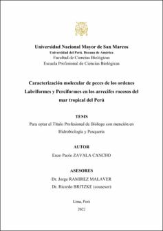Caracterización molecular de peces de los ordenes Labriformes y Perciformes en los arrecifes rocosos del mar tropical del Perú